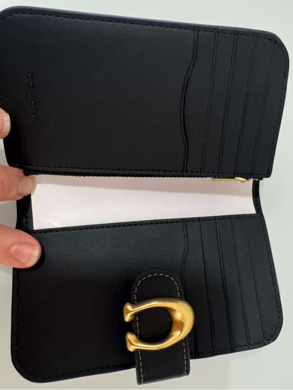 NWT COACH Tabby Wallet in Black Leather with Gold Hardware - Picture 6 of 11